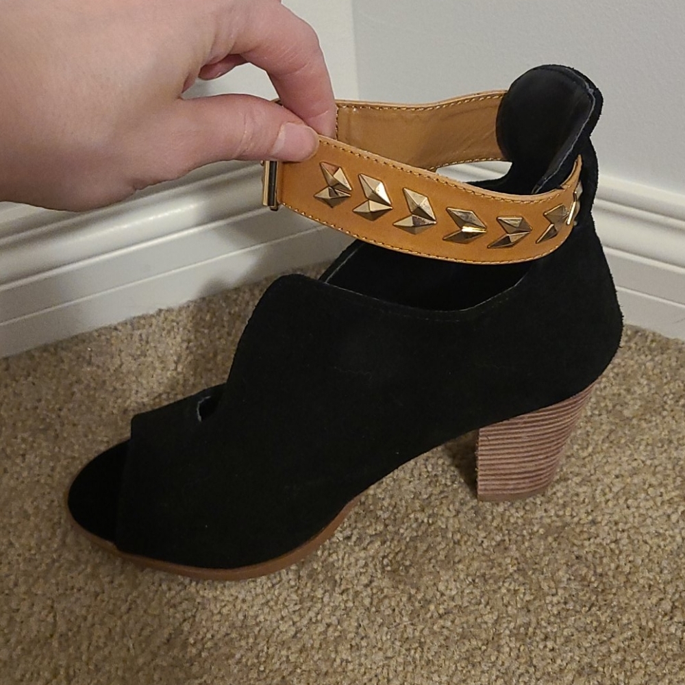Mark black pumps with ankle detail